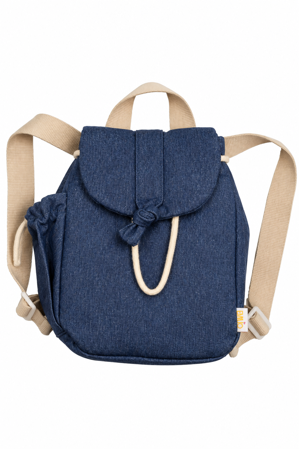 Emilio Denim Liobag with beige straps and cream cord closure